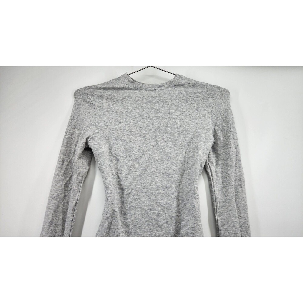 SKIMS XS Light Heather Grey Cotton Jersey Long Sleeve T Shirt NWOT - Picture 2 of 7